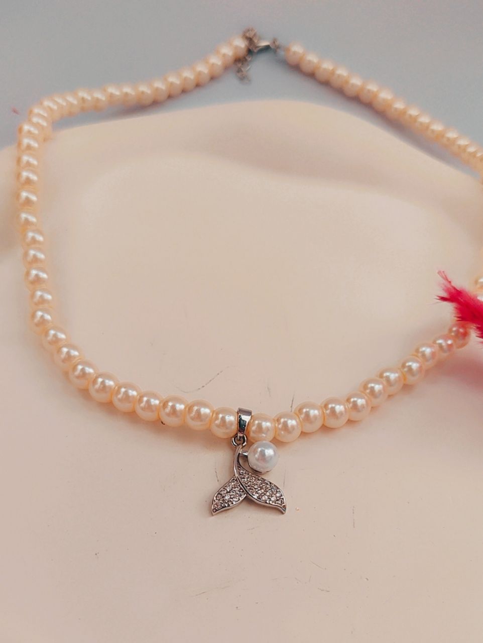 گردنبند مرواریدی با پلاک سواروسکی - تصویر 2