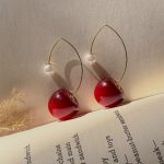 گوشواره گیلاسی با ترکیب خاص مروارید