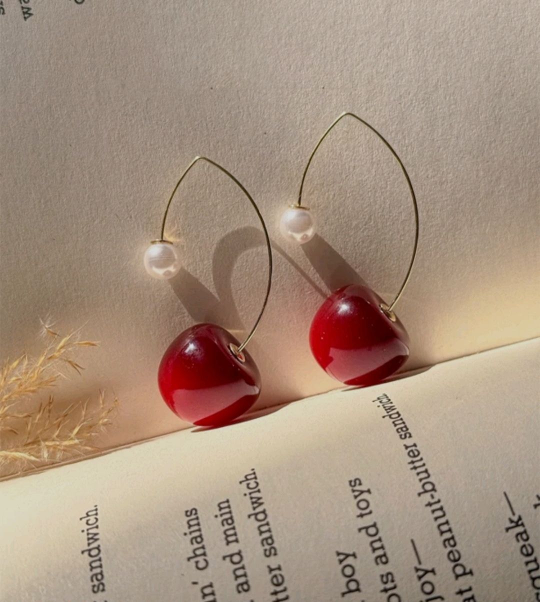 گوشواره گیلاسی با ترکیب خاص مروارید