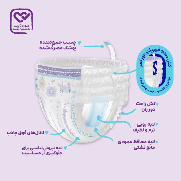 پوشک شورتی مای بیبی مدل کانال دار سایز 7 بسته 20 عددی