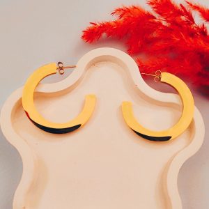 گوشواره نیم‌حلقه آیینه‌ای