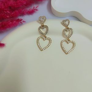 گوشواره‌ جواهری طرح قلب