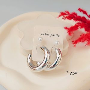 گوشواره نقره زنانه دو عددی | گوشواره ترند سال 2026 | جواهری استایل
